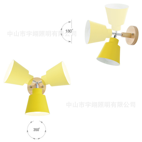 现代简约马卡龙床头壁灯木制拉链开关北欧餐厅客厅装饰背景墙灯具