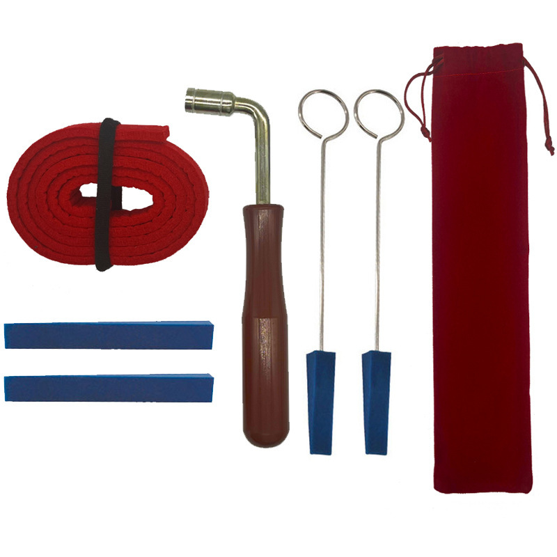 巜钢琴通用调律工具 调琴扳手调音止音叉橡胶棒配件 三角立式六件