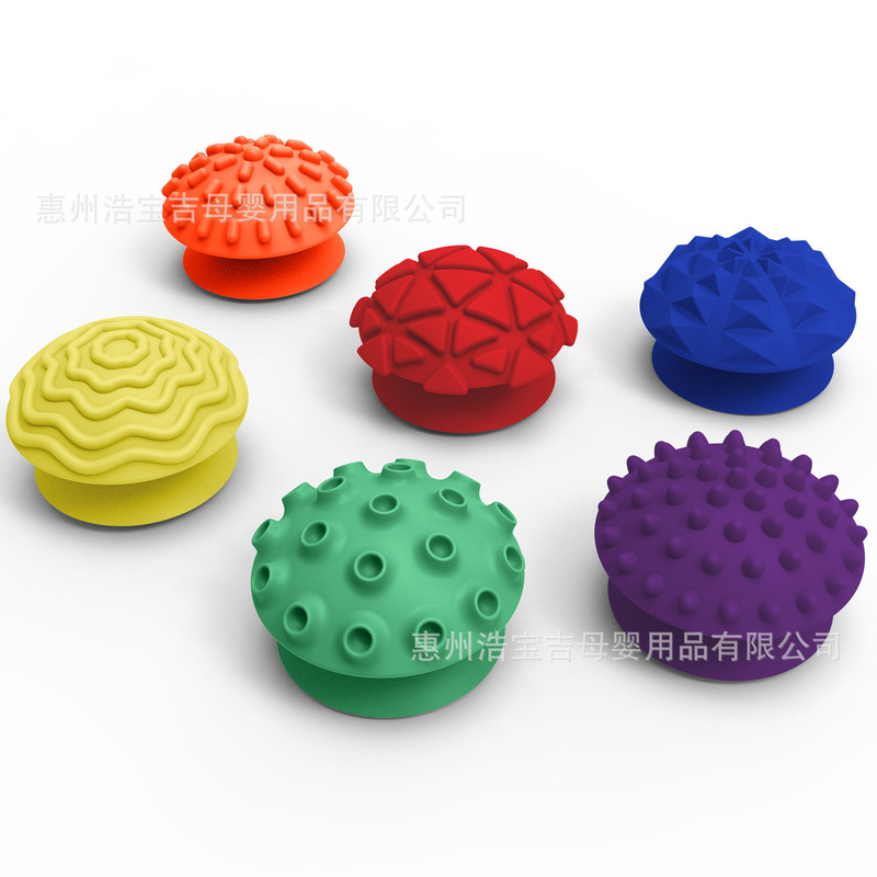 跨境新品Fidget Toys儿童感官石吸盘解压玩具柔软硅胶纹理担忧石|undefined