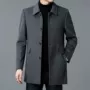 双面中长款翻领男士风衣