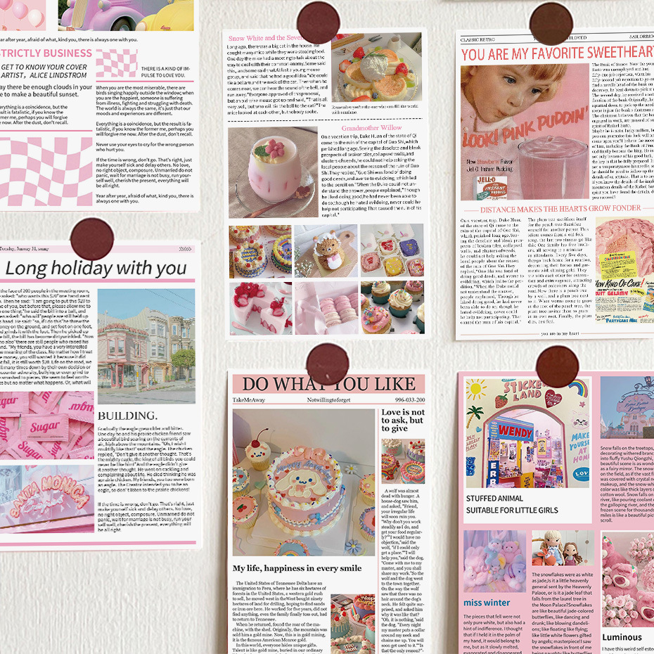10 Ins-style American pink memory cards for home interior wall decoration and background photo material