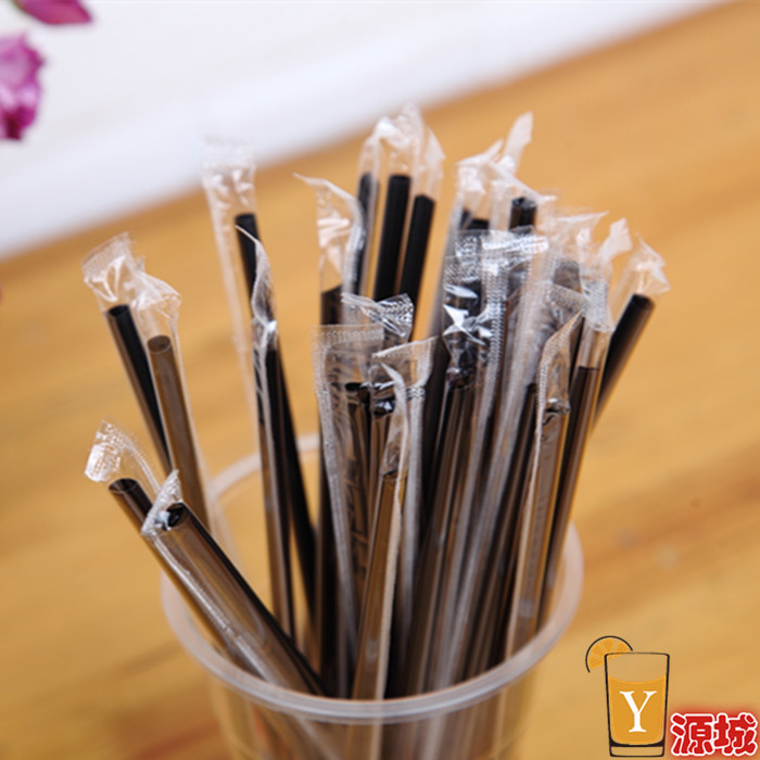 彩色獨立包裝小吸管透明飲料果汁吸管細吸管豆漿吸管100支新品