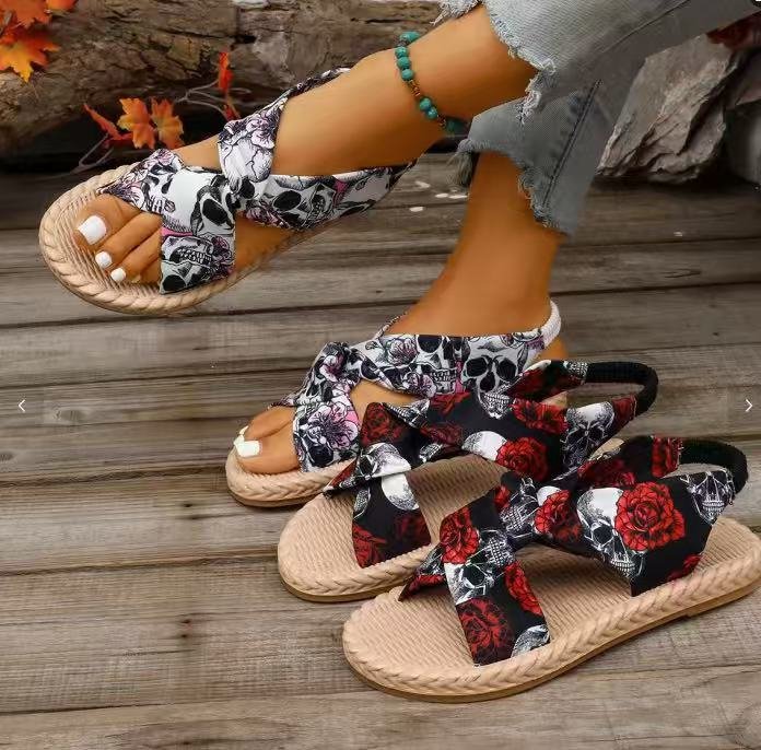 Sandalias Planas Cruzadas de Yute Talla Grande Lino y Caucho Antiolor para Verano image 25