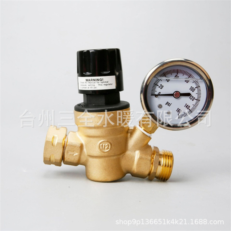 玉环工厂 黄铜镀铬减压阀 带压力表恒压阀 加厚全铜可调节稳压阀
