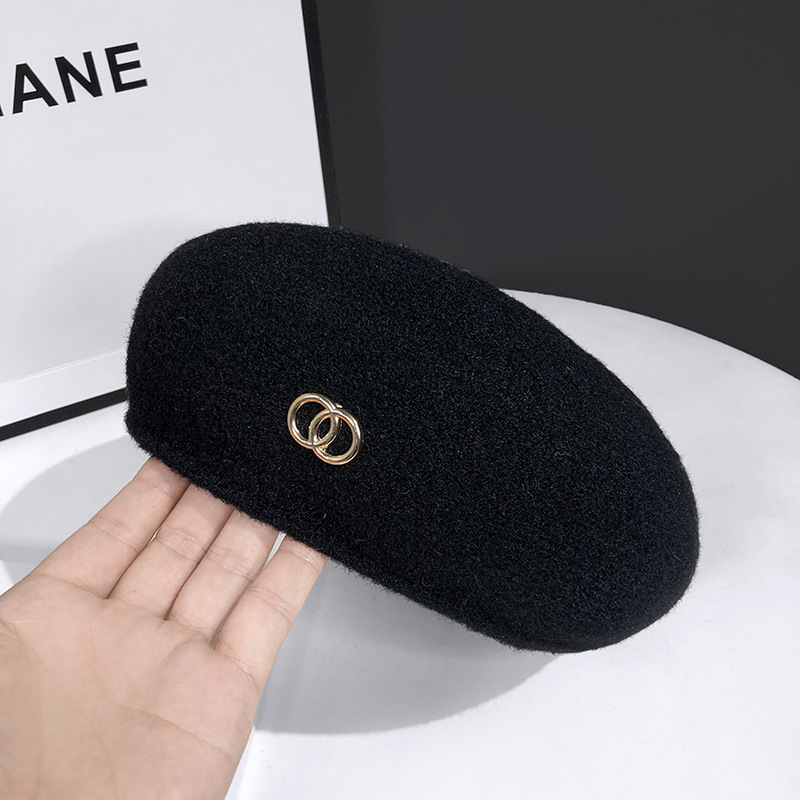 Ull Strikket Beret Kvinners Høst og Vinter Britisk Allsidig Artist Hatt Koreansk Versjon Mote Bud Gresskar Hat Trend_voghion.com