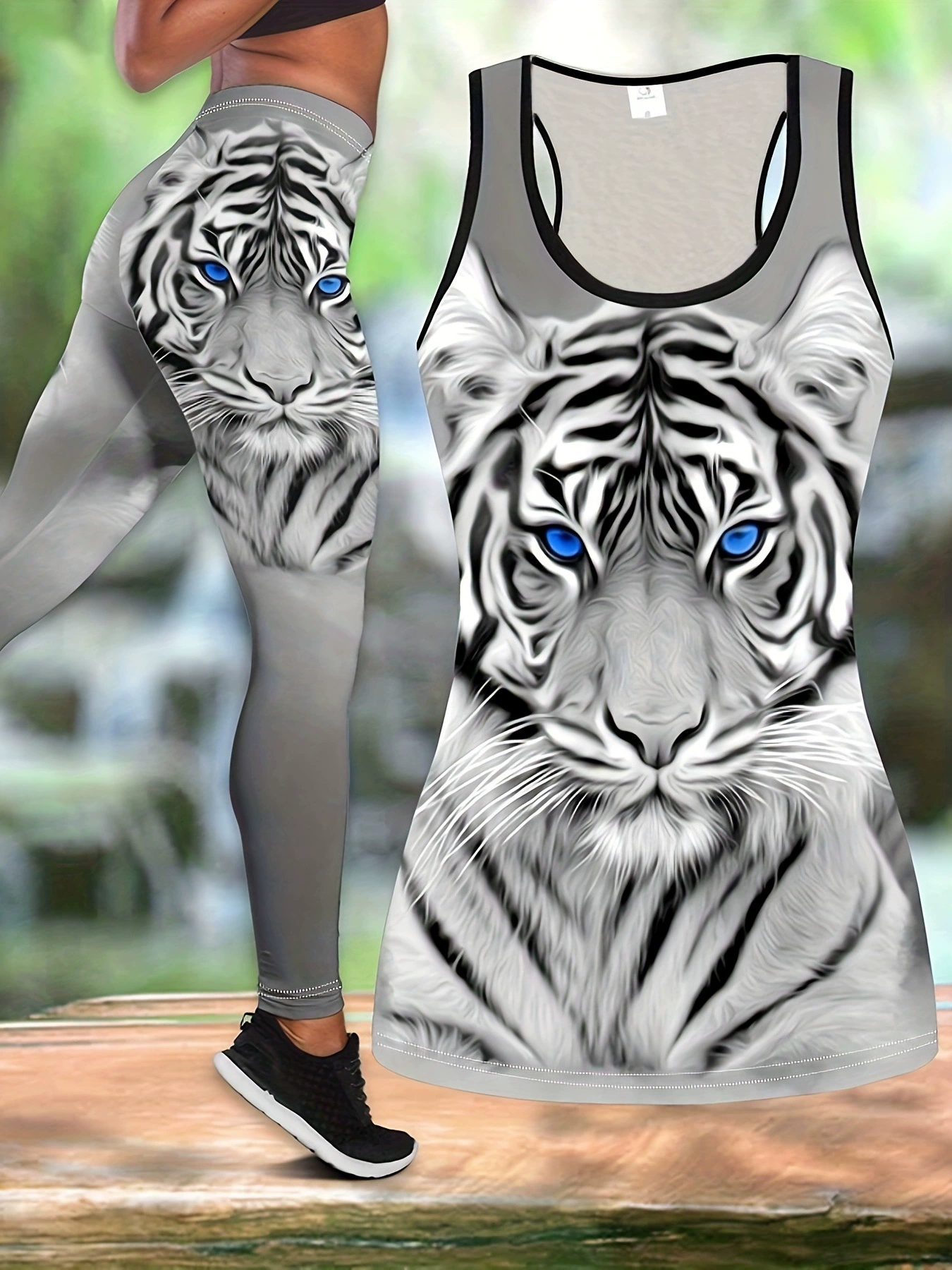 Одежда для йоги, леггинсы, комплект, спортивный костюм, 3D цифровая печать