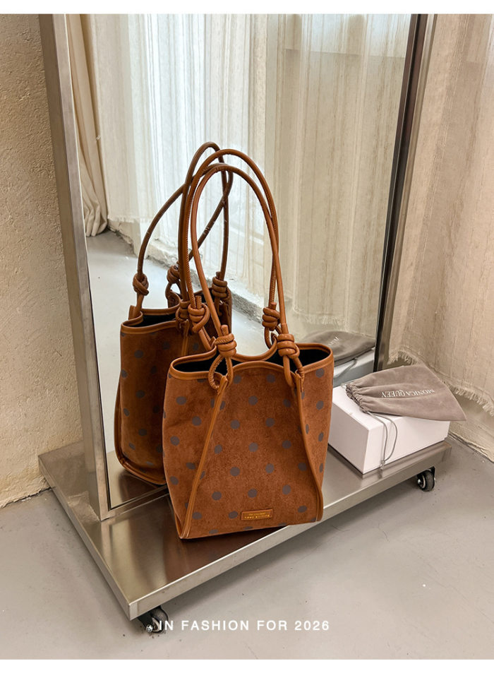 Túi tote nữ da lộn mờ cỡ lớn dáng shopping, túi đeo vai hai quai, phong cách tối giản — màu cà phê, màu kaki, màu nâu chi tiết 20