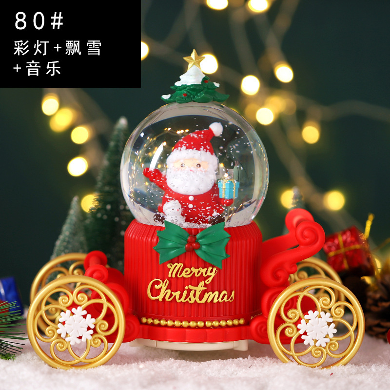 Pequeño libro rojo estilo caliente perro de orejas grandes bola de cristal caja de música nieve brillante niña dormitorio decoración de escritorio regalo