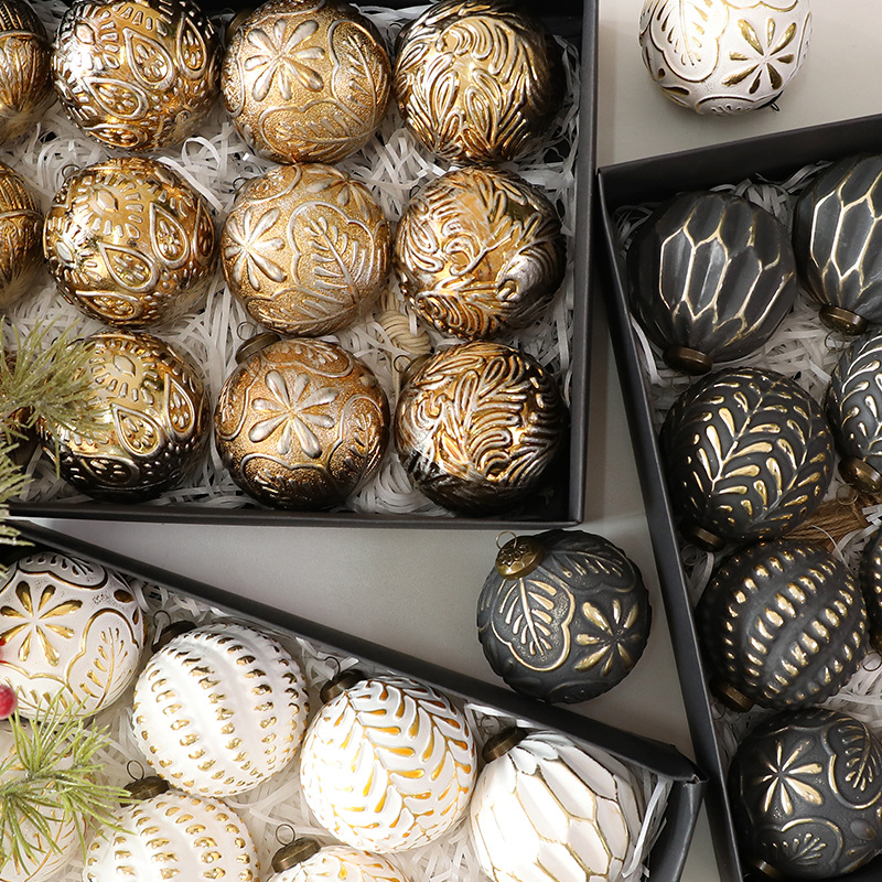 Colgante de Bola de Navidad Estilo Retro de Plástico Decorativo para Navidad y Fiestas
