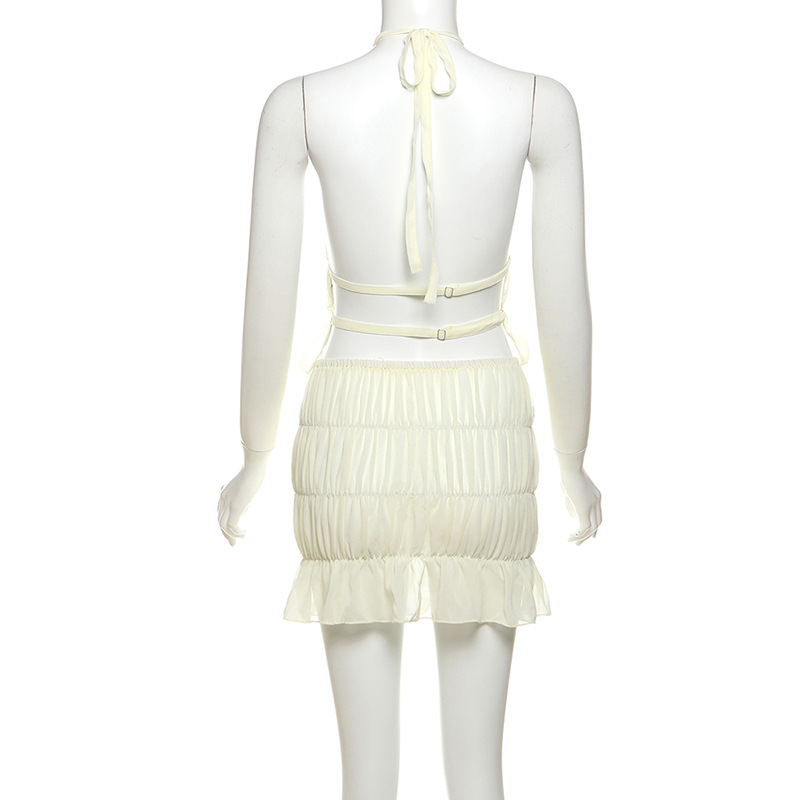 Stilvolles Ärmelloses Neckholder-oberteil Mit Shorts Set Damen_voghion.com