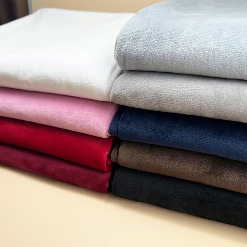 源头纺织工厂288F全涤天鹅绒面料秋冬卫衣睡衣居家服双面绒布|undefined