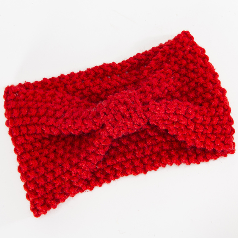 Fascia per maglione lavorata a maglia per accessori e fasce per capelli caldi con fiocco fatto a mano autunno inverno da donna_voghion.com