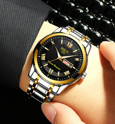Watch dropshipping men's watch waterproof men's watch steel band watch double calendar quartz watch classic watch wholesale