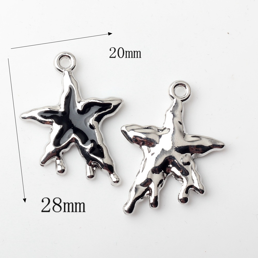 80g Weight Pendant Jewelry Making Type DIY Jewelry Accessories, Earrings Classification 10 PCS/Package Quantity Alloy Material Star, Moon Pattern Simple Style, Korean Style Style Enamel, Enamel, Plating Craft Black Color 10 PCS/Package Alloy Star Moon Pendant DIY Jewelry Accessories Earrings 5