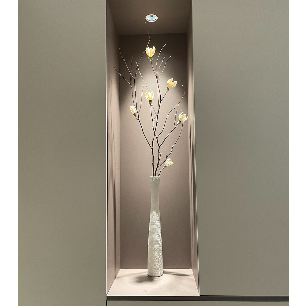 Scandinavian Long Slender Ceramic Vase Dried Flower Arrangement White Tv Cabinet Open Grids Entrance Cabinet Decorative Ornaments