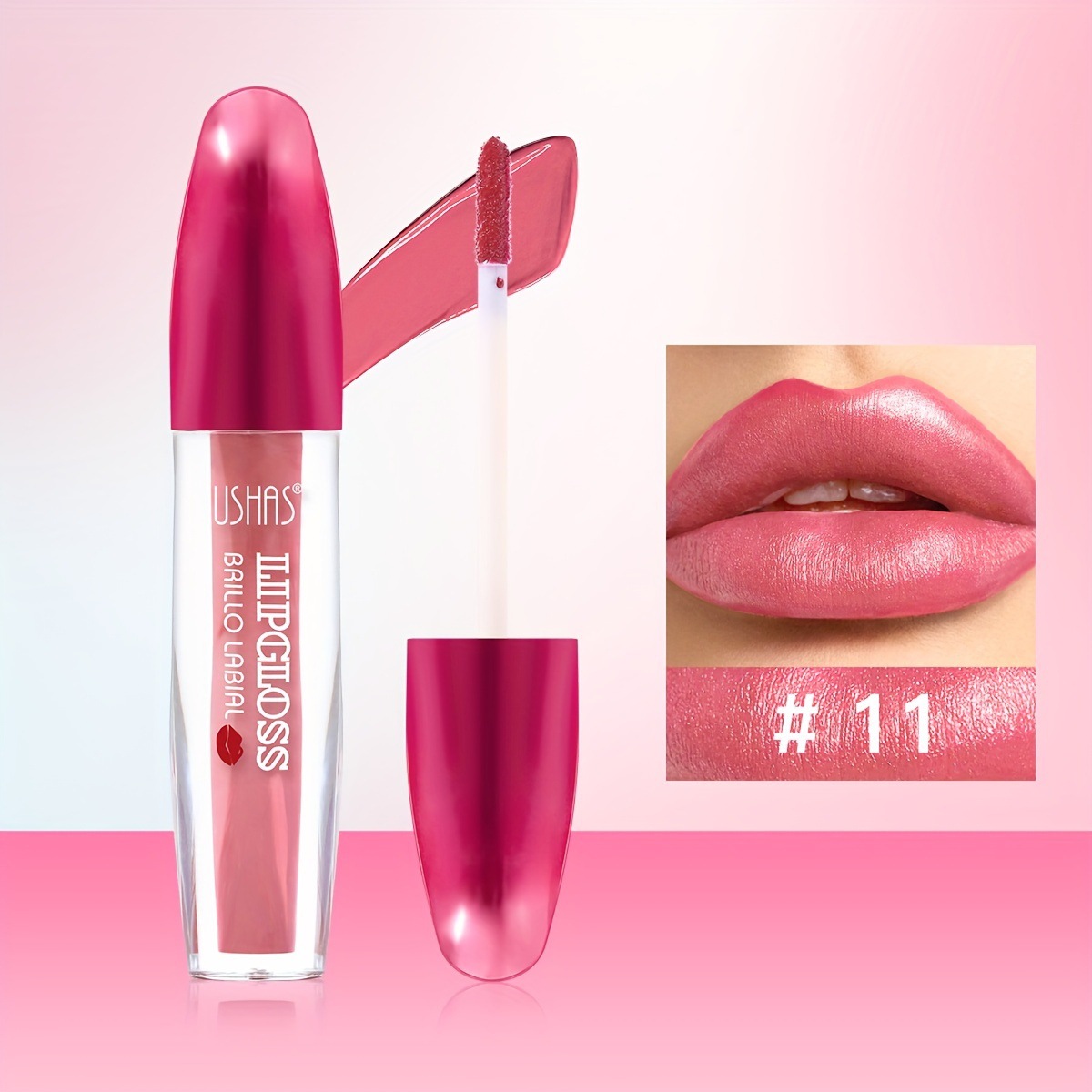USHAS Europa y América Punto transfronterizo Brillo de labios Impermeable Hidratante Fácil de colorear Taza antiadherente Lápiz labial líquido de larga duración LG2540B