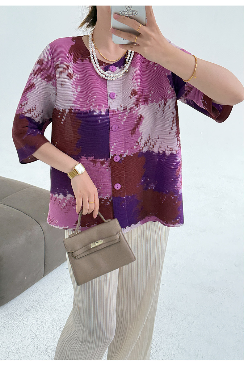 Áo khoác cardigan nữ họa tiết kẻ caro cổ tròn dáng rộng — hoa hồng đỏ chi tiết 13