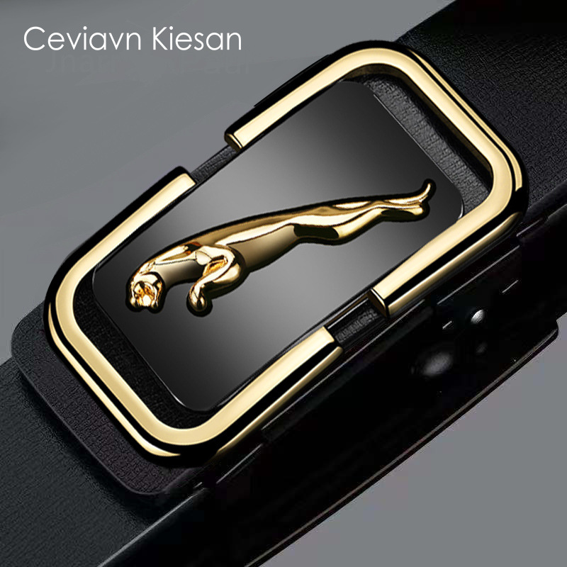 Ceviavn kiesan correa de cuero de los hombres Venta caliente desdentado hebilla automática de negocios fabricante de Cinturón de piel de vaca en stock