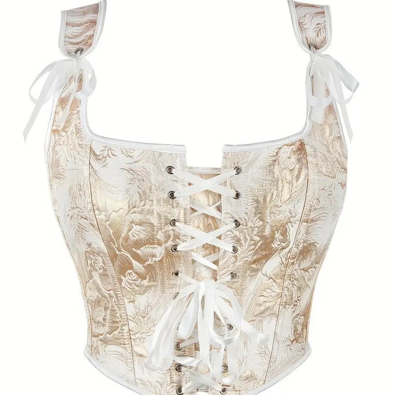 Nuevo dorado negro impresión dorado correa de hombro arco damas para limpiar el pecho soporte de pecho sexy camisa de forma apretada transfronteriza