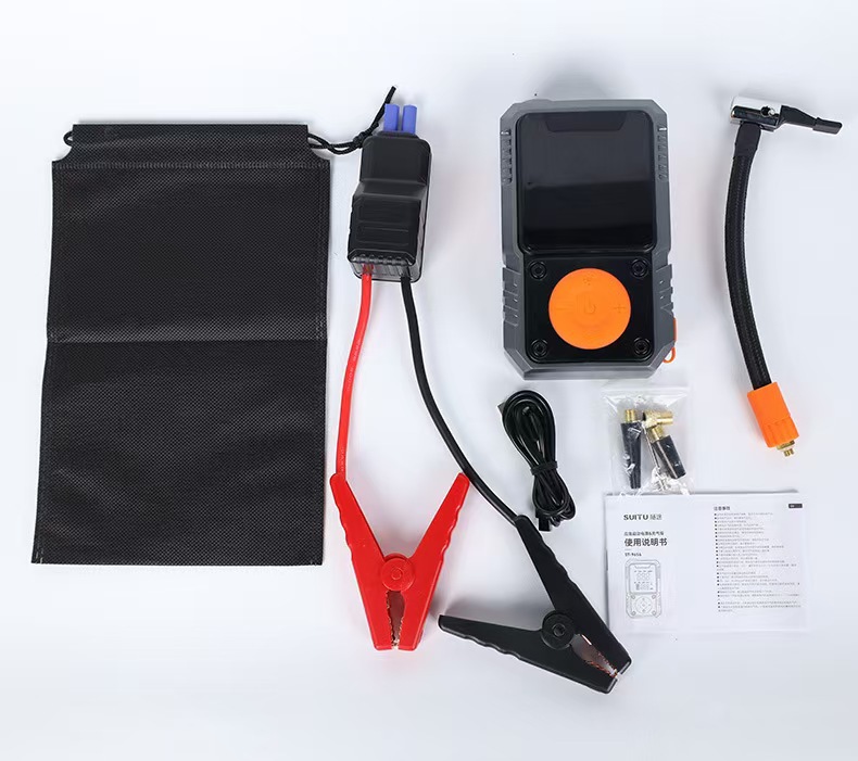 Car-Mounted Air Pump, Emergency Starting Power Supply, Air Inflator and Power Booster All-In-One Machine, Smart Digital Display, Wireless Tire Inflator