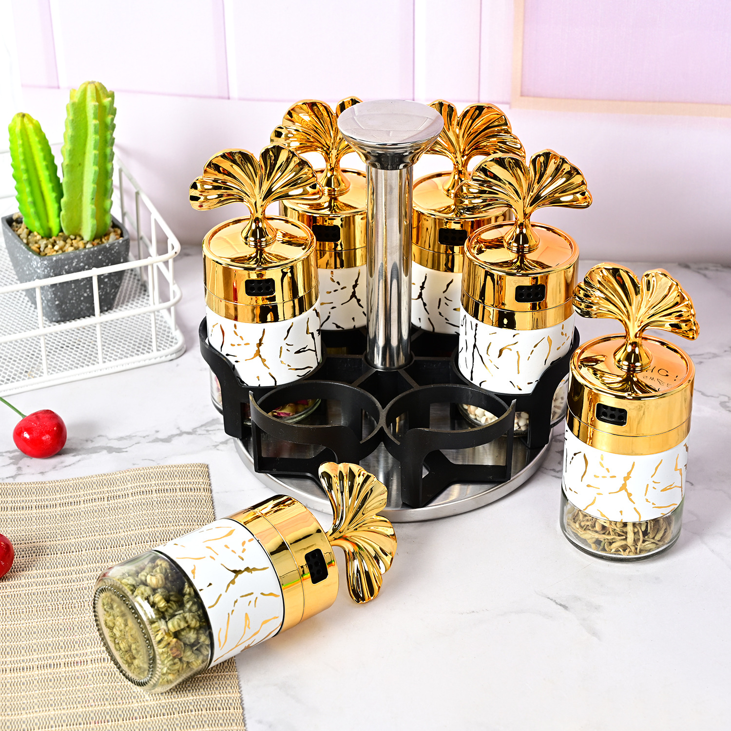 Amazon botella de condimento de cocina vidrio botella de pimienta botella de condimento con agujero giratorio tarro de condimento