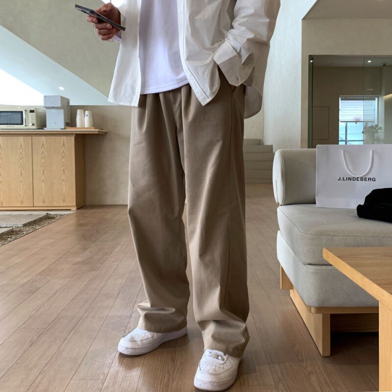MYQ high-grade straight casual pants men's spring and summer loose pants Korean style trendy cleanfit wide-leg pants MYQ high-grade straight casual pants men's spring and summer loose pants Korean style trendy cleanfit wide-leg pants