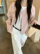 韩系高级感小香风毛呢外套女秋冬时尚宽松加厚显瘦短款呢子大衣潮