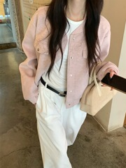 韩系高级感小香风毛呢外套女秋冬时尚宽松加厚显瘦短款呢子大衣潮