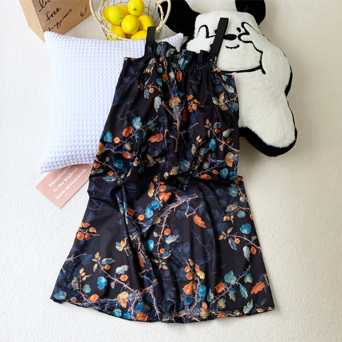 Fabricante de verano 2025 pijama de cabina pijama de niñas fresco uniforme de estudiantes vestido largo un cuello de ropa de casa