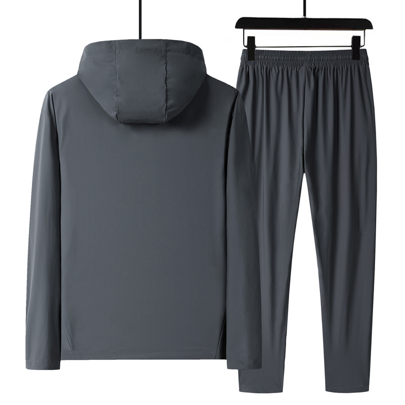 Casual Sports suit Men's Spring and Summer Thin Two-piece Sweat Pants All-match Loose plus size 9916