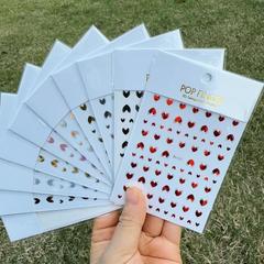 新款愛心美甲貼紙  跨境電商金屬多色情人節愛心美甲貼紙 Me462