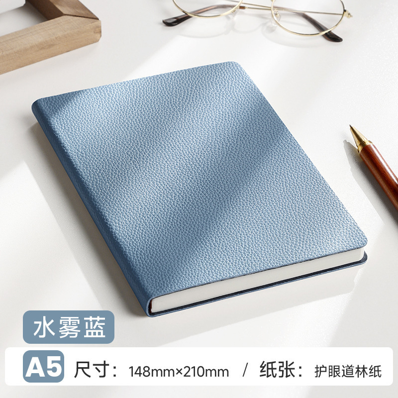 2025笔记本A5本子荔枝纹高颜值软皮面记事本商务办公可定制印logo|undefined