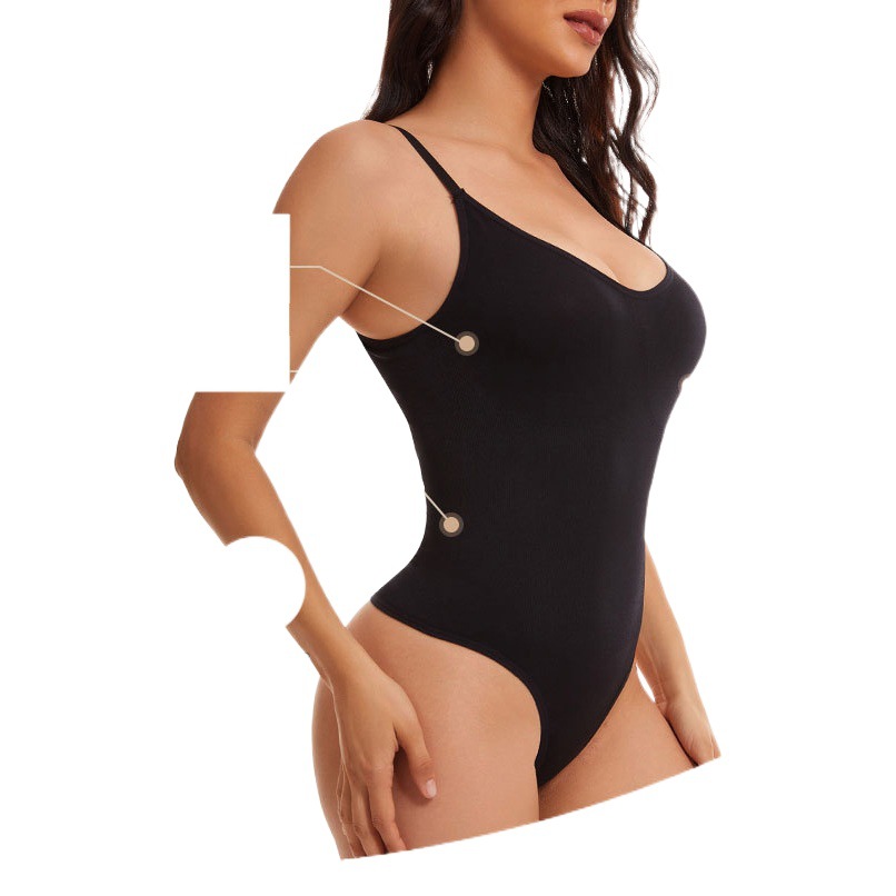European and American cross-border hot selling body shaping sling belly contracting cross-border seamless hip lifting corset plus size jumpsuit T-shaped body shaping