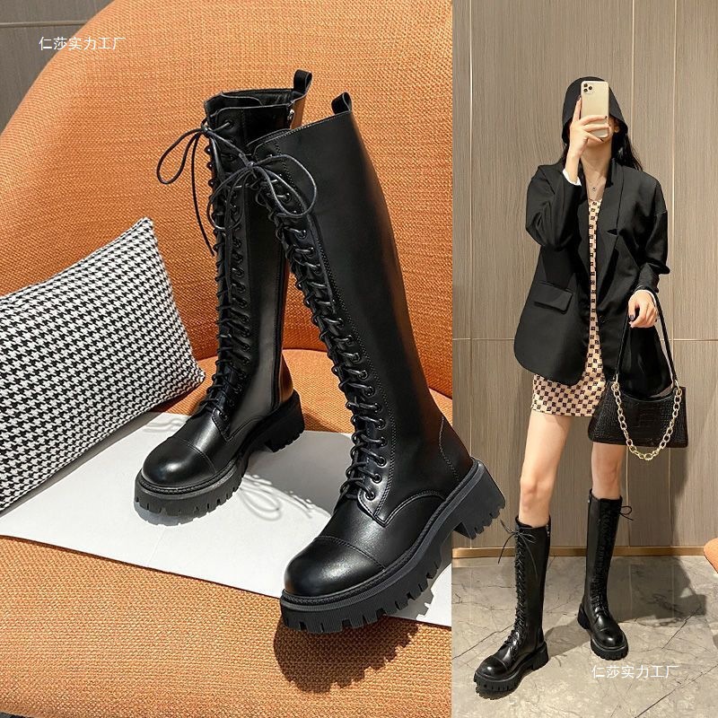 High boots English style platform, British style