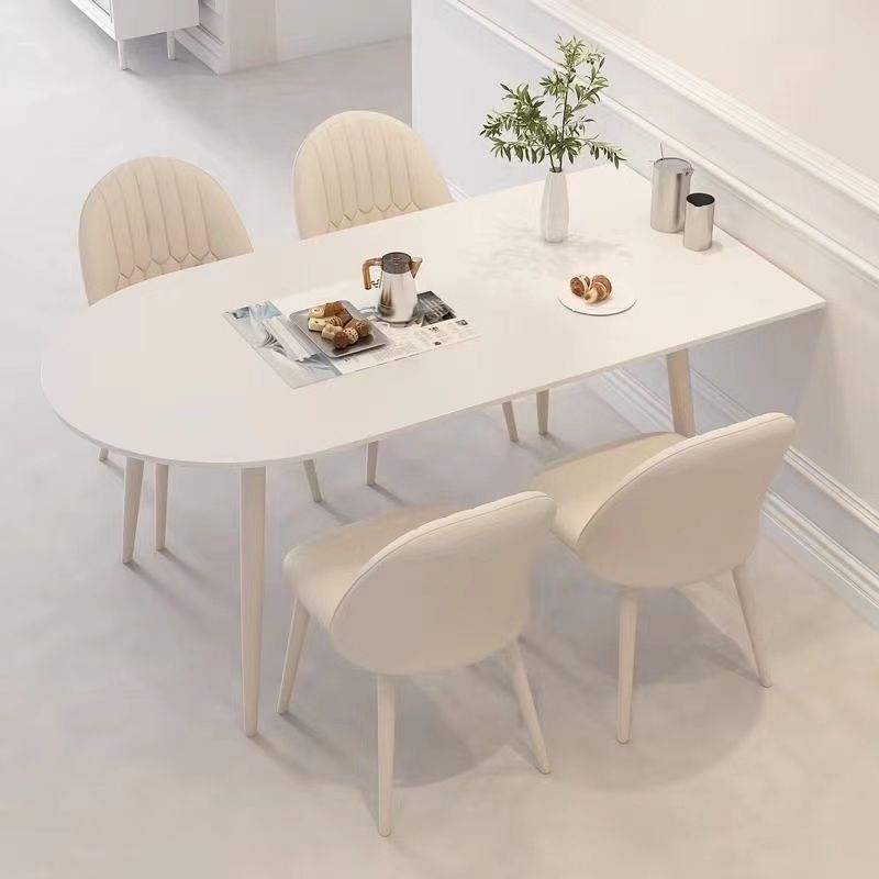 Slate Dining Table Small Apartment Home Dining Table and Chair Combination Light Luxury Modern Simple Cream Style Dining Table Oval