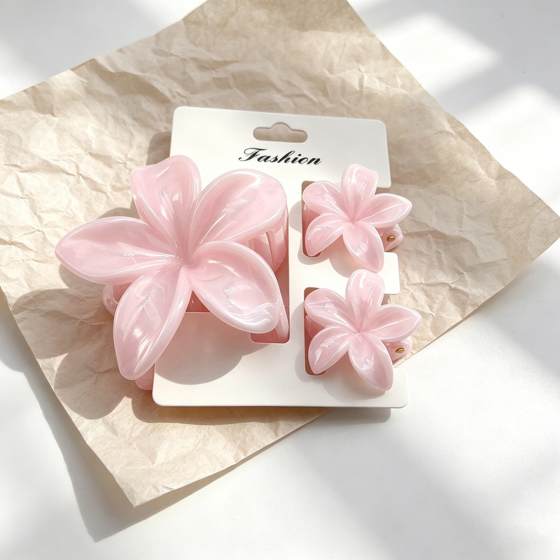 Cross-Border European and American Plumeria Flower Hair Clip Set, Flowy Pattern, Fresh and Cute Floral Hairpin Hair Accessory Cross-Border European and American Plumeria Flower Hair Clip Set, Flowy Pattern, Fresh and Cute Floral Hairpin Hair Accessory
