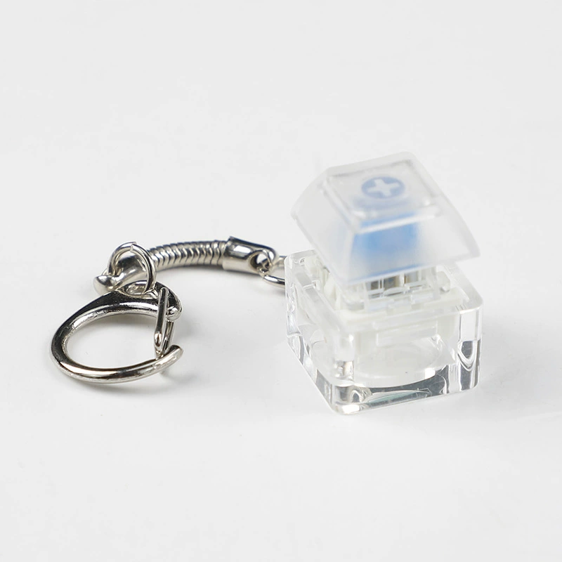 tester: Acrylic single‑shaft keycap tester keychain, multi‑color, decompression mechanical switch tester