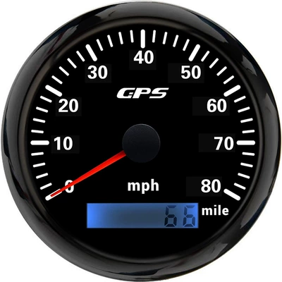 automobile instrument, Motorcycle Gps Speedometer 85mm - black-frame-black-bottom-80mph