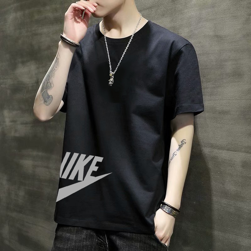 Verano ins celebridad en línea estilo coreano SLIM-Fit Camiseta de manga corta juventud carta impresa personalizada cuello redondo Camiseta casual base T