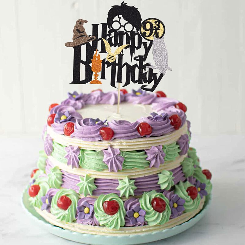 Harry potter cake fork Harry potter glitter magic broom party set birthday party decoration