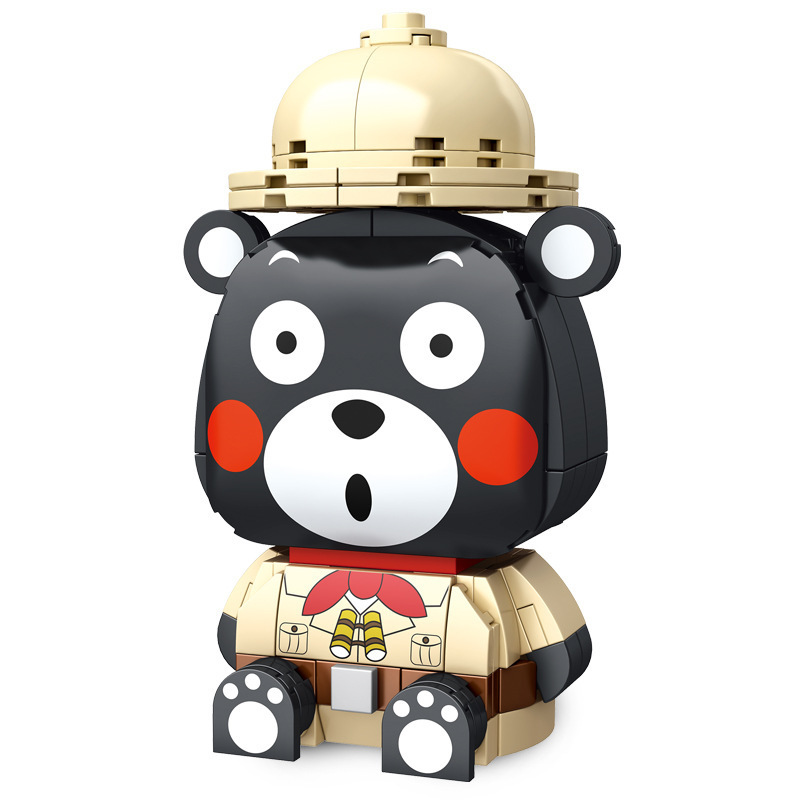 Jihu 880001, Bloques de Construcción Educativos para Niños con Licencia Oficial de Kumamon, Juguete de Construcción DIY de Moda, Regalo