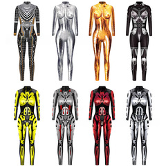熱賣 萬聖節 鎧甲3D數碼印花扮演者服cos緊身彈力連體褲修身顯瘦