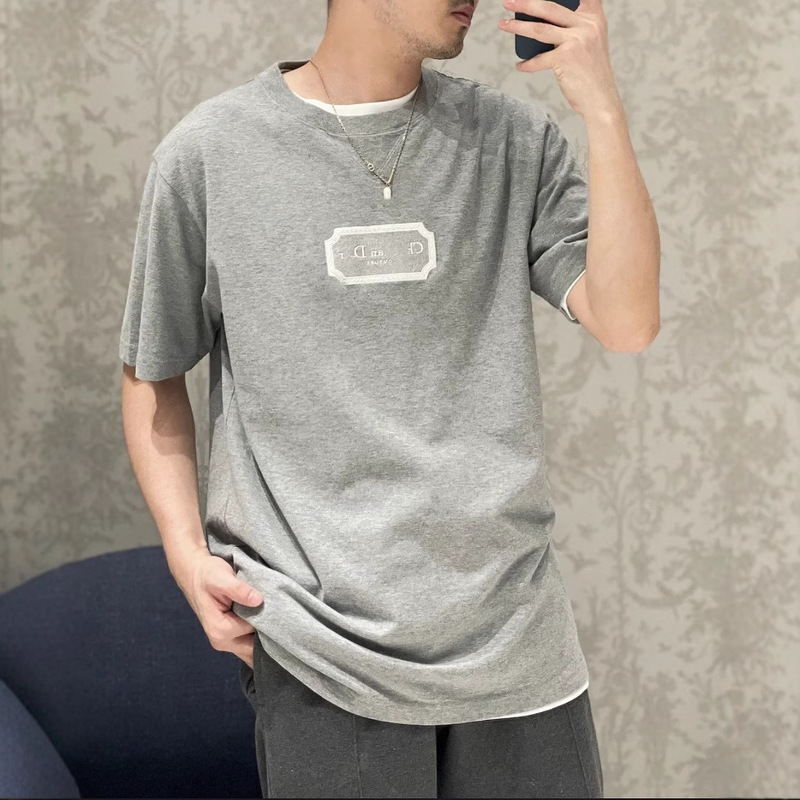 Original standard correct version high version DO home summer new blade LOGO logo embroidered round neck men's and women's short sleeve T-shirt Original standard correct version high version DO home summer new blade LOGO logo embroidered round neck men's and women's short sleeve T-shirt