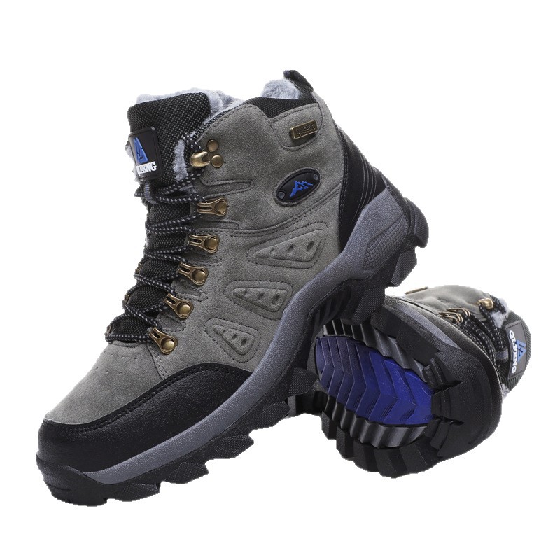 Zapatos de montaña al aire libre para hombres zapatos de montaña antideslizantes y resistentes al desgaste zapatos de montaña de cruce amortiguación ligera con piedra de veludo