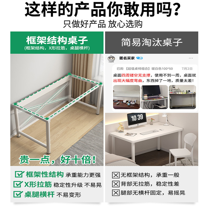 桌子家用女生卧室化妆桌梳妆台简易出租房书桌学生电脑桌简约现代|undefined
