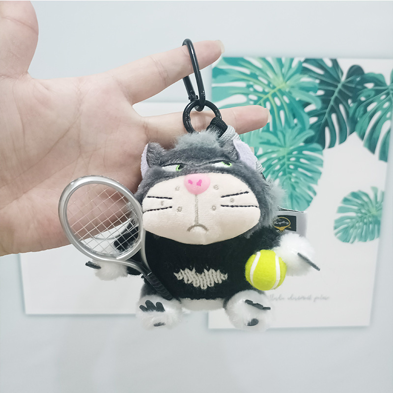 新しいアスリートルシファードールペンダントバドミントン猫ガールバッグペンダント人形ぬいぐるみ卸売|undefined