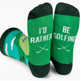 欧美跨境棉袜提花休闲运动潮袜亚马逊热销be golfing高尔夫袜批发