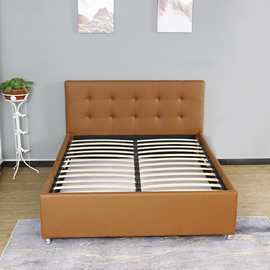 皮床现代简约主卧储物床双人软包婚床1.8米1.5米榻榻米大床皮艺床