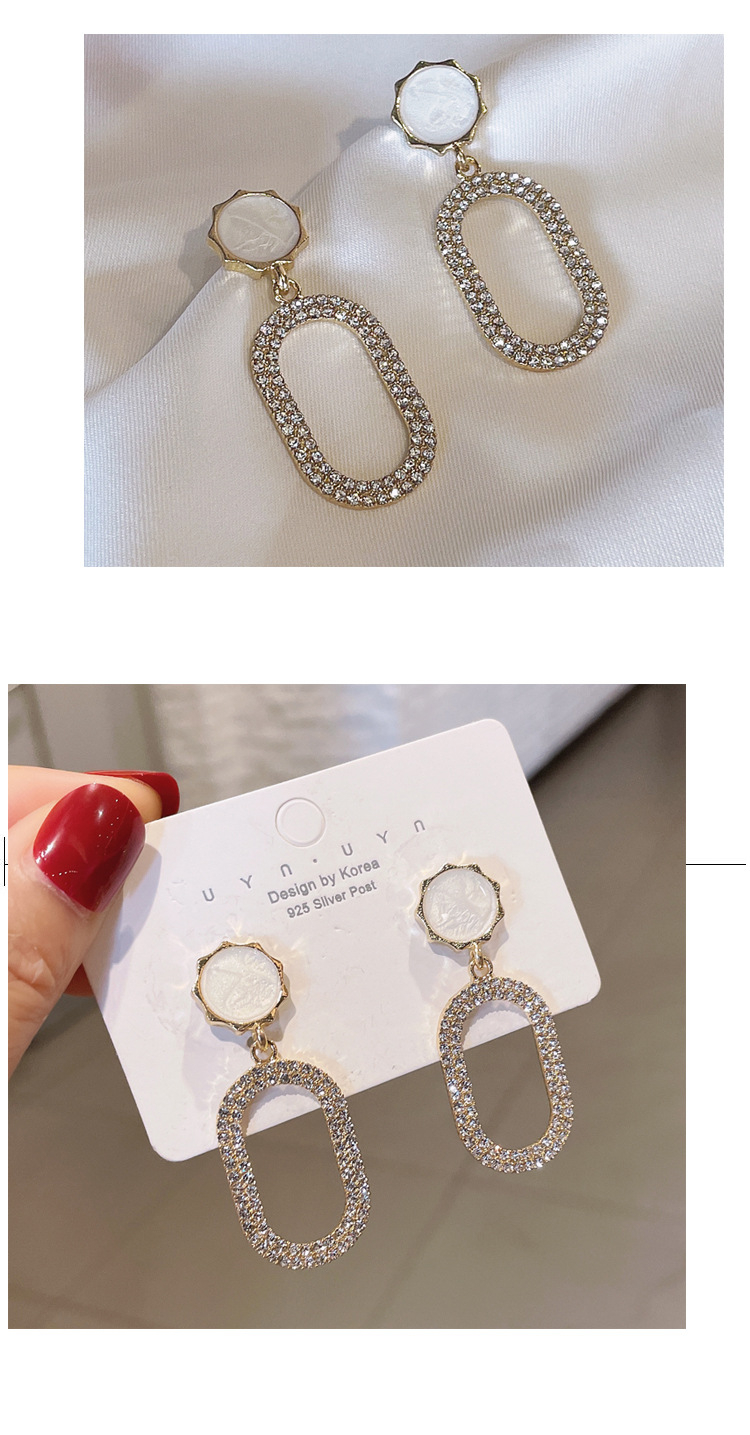 Nihaojewelry Simples Longues Boucles D&#39;oreilles En Diamant Géométrique Creux Bijoux En Gros display picture 2