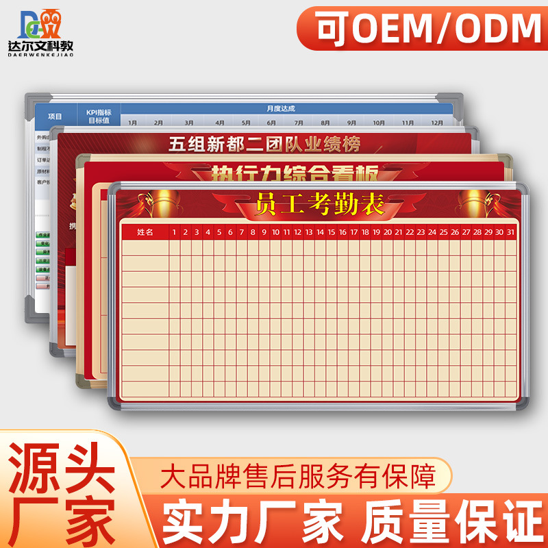 挂墙式印刷白板磁性业绩龙虎榜生产车间看板质量管理展示板可定制